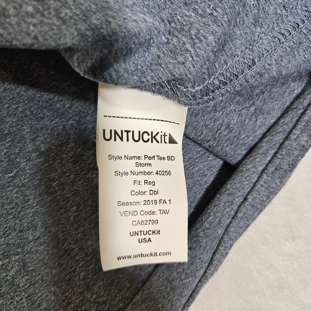 UNTUCKit Shirt Men Sz XXXL‎ Slim Blue Button Up Long Sleeve Performance Perf Tee - Picture 4 of 8